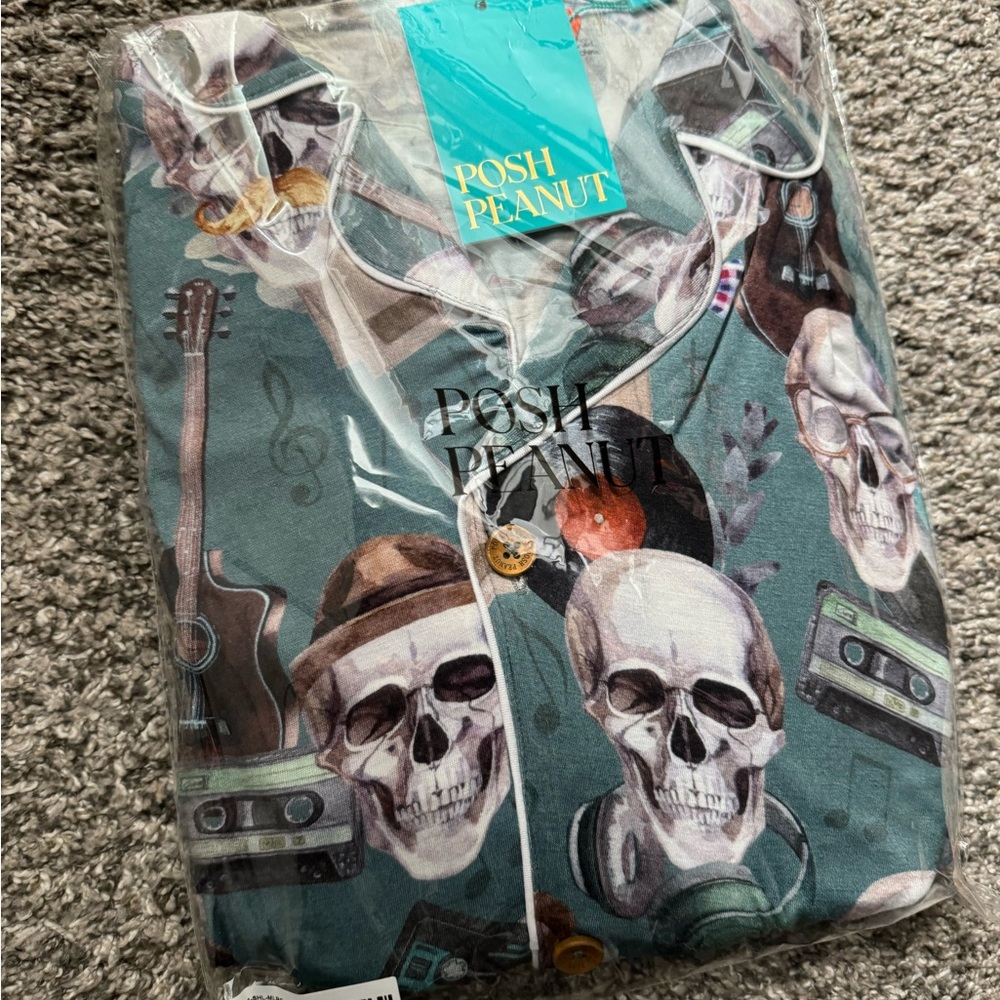 Posh Peanut Men's Skull Sheldon Pj set